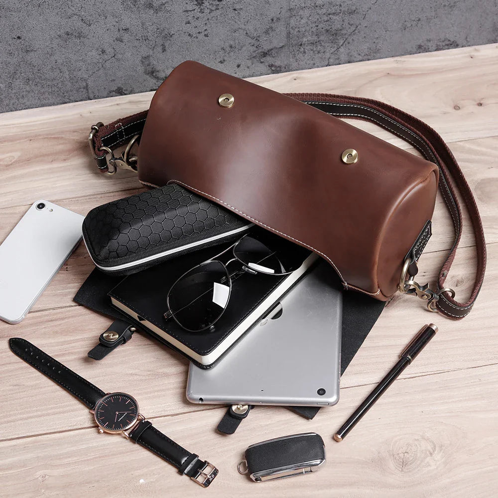 Men's Durable Drawstring Crossbody Messenger Bag