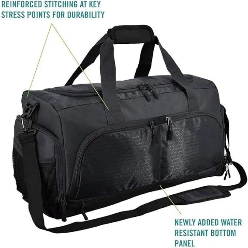 Ethan | Ultimate Gym Sports Travel Duffle Bag with 10 Optimal Compartments