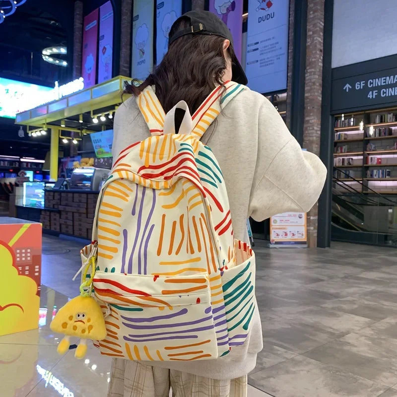 Liam | Men's Colour Stripes Cute Nylon Large Laptop Backpack