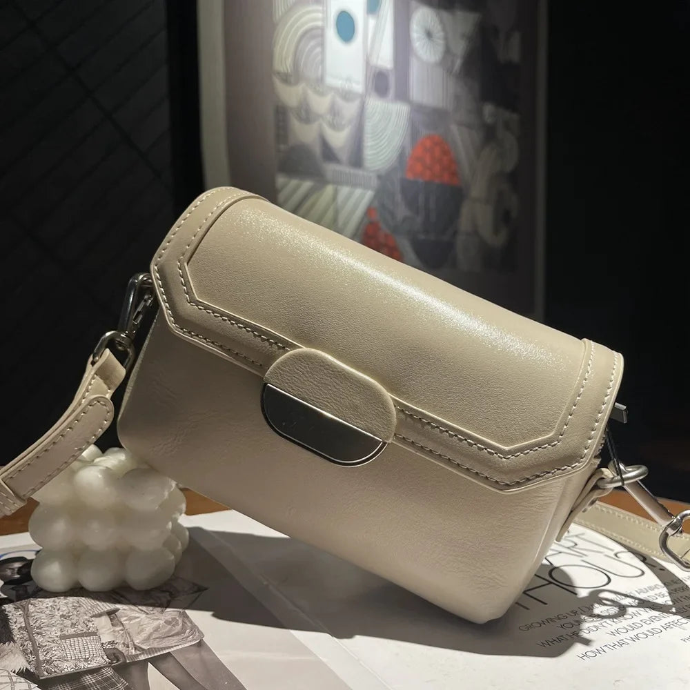 Chloe | Women's Genuine Leather Crossbody Messenger Bag with Buckle Closure