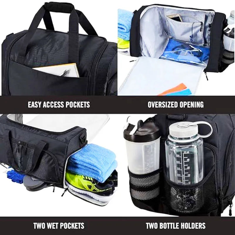 Ethan | Ultimate Gym Sports Travel Duffle Bag with 10 Optimal Compartments