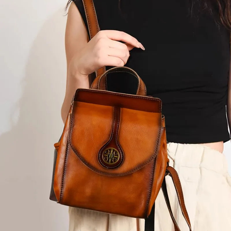 Mila | Vintage Leather Women's Mini Daypack Backpack