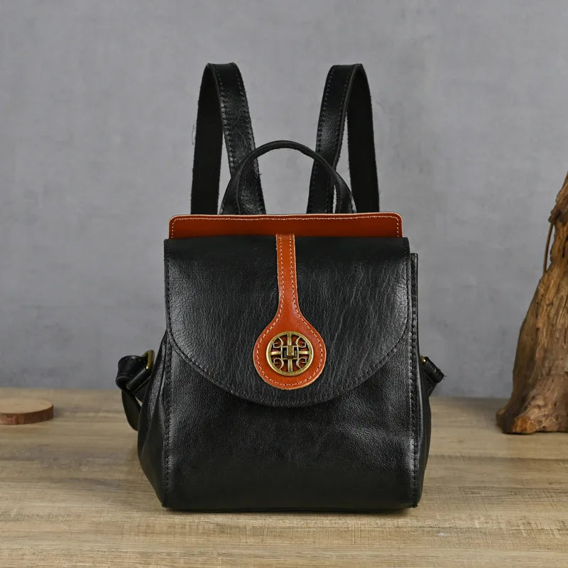 Mila | Vintage Leather Women's Mini Daypack Backpack