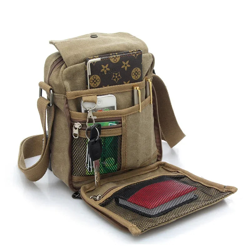 Maxwell | Men's Canvas Small Crossbody Messenger Bag