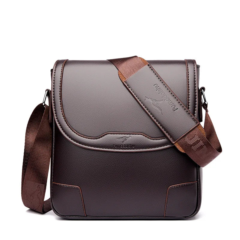 Men's Fashion PU Leather Crossbody Messenger Bag