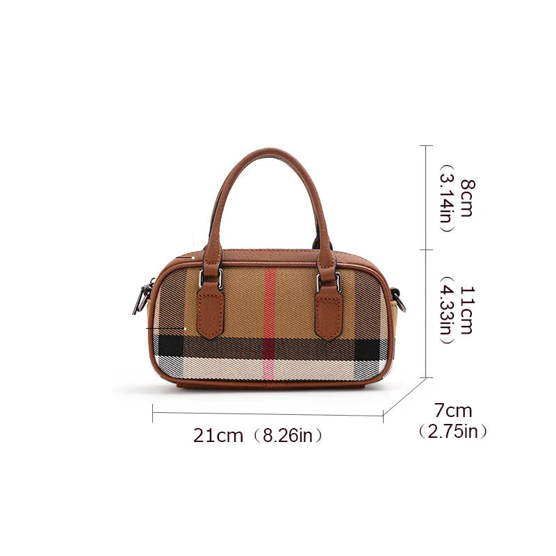 Lily | Women's Vintage Plaid Canvas Crossbody Handbag
