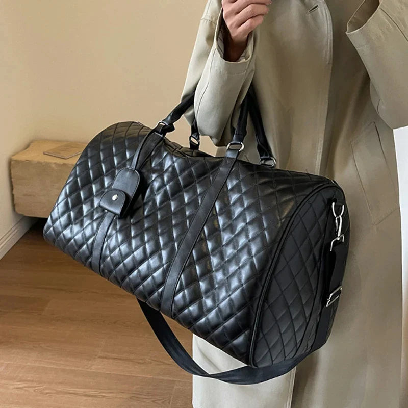 Chloe | Elegant Quilted Overnight Garment Travel Duffle Bag