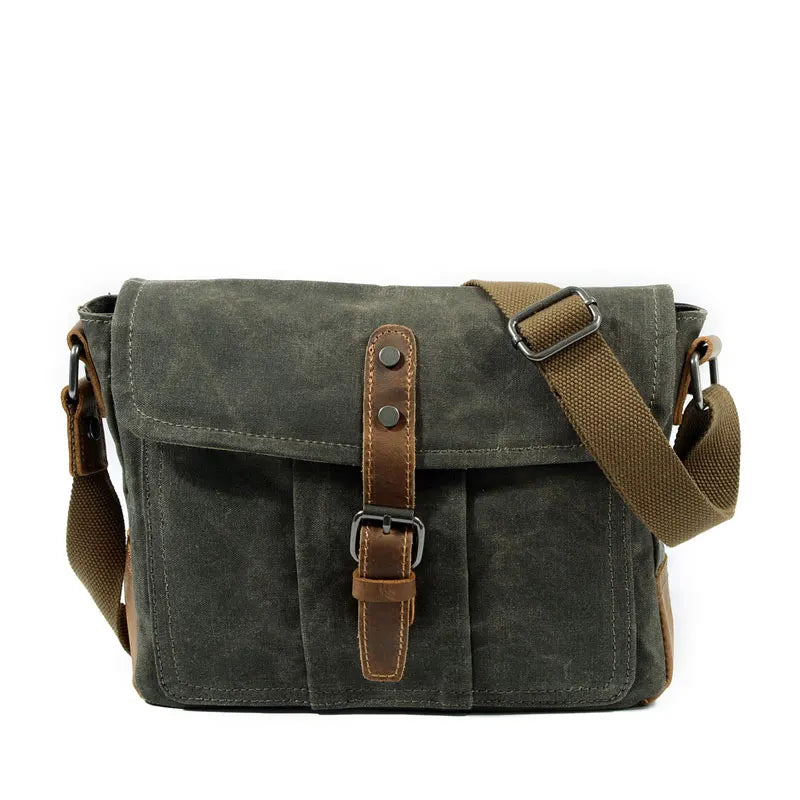 Men's Vintage Waterproof Canvas Crossbody Messenger Bag