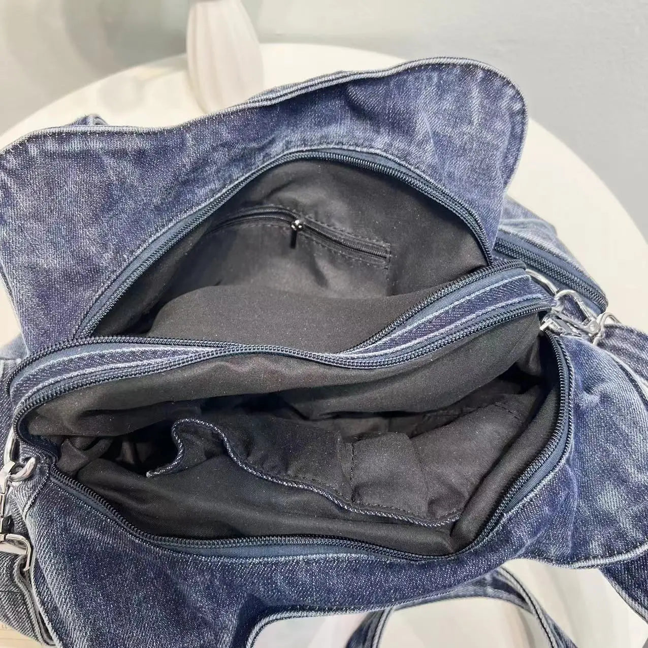 Sage | Women's Vintage Washed Denim Crossbody Messenger Bag