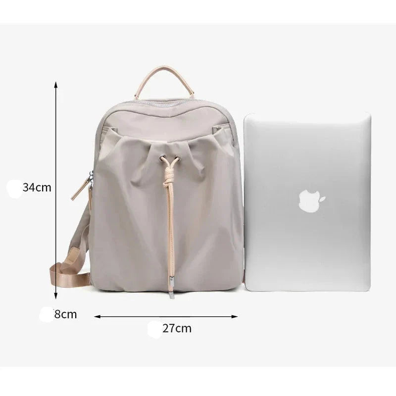 Chloe | Women's Fashion Daypack with Pleated Drawstring Travel Laptop Backpack