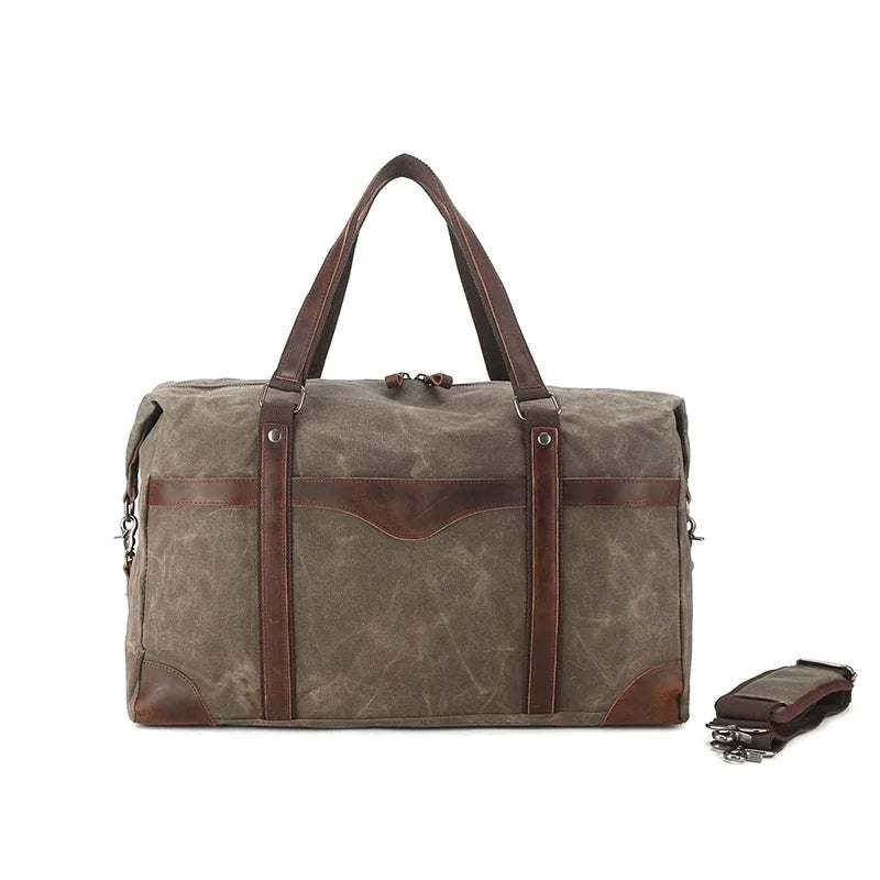 Vince | Large Waxed Canvas Travel Weekender Garment Duffle Bag