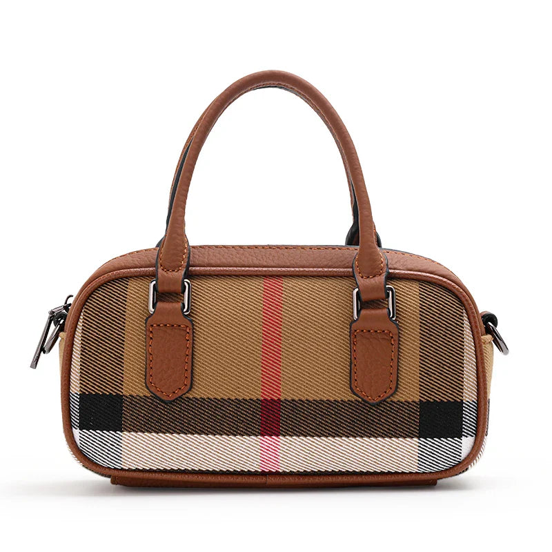 Lily | Women's Vintage Plaid Canvas Crossbody Handbag