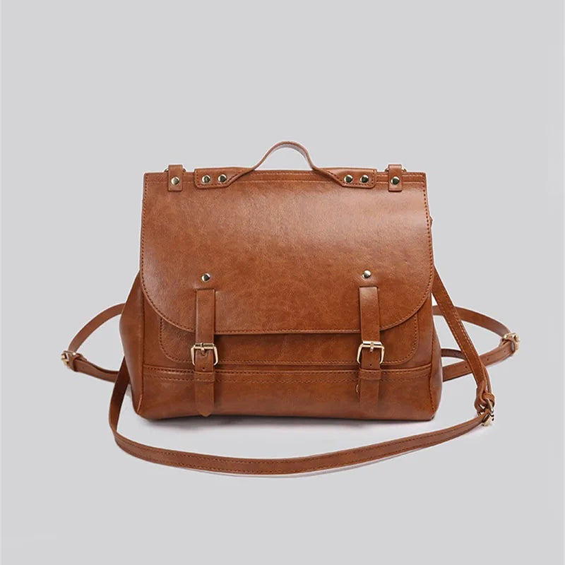 Women's Vintage Leather Convertible Crossbody Handbag