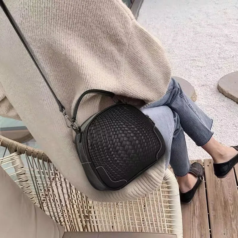 Lara | Women's Chic Genuine Leather Round Crossbody Sling Handbag