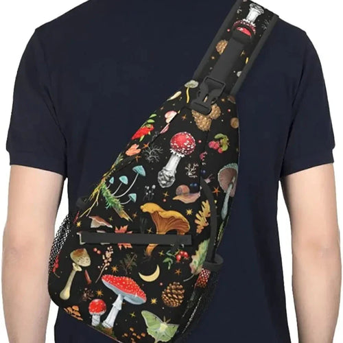 Avery | Men's Mushroom Print Crossbody Sling Bag
