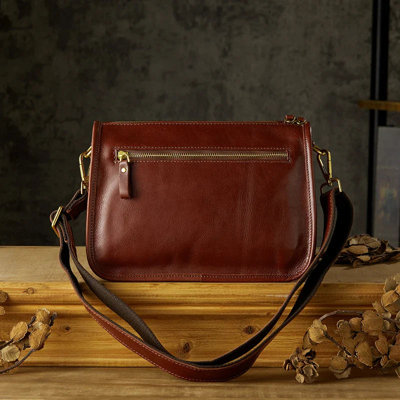 Men's Top Layer Cowhide Business Crossbody Messenger Shoulder Bag