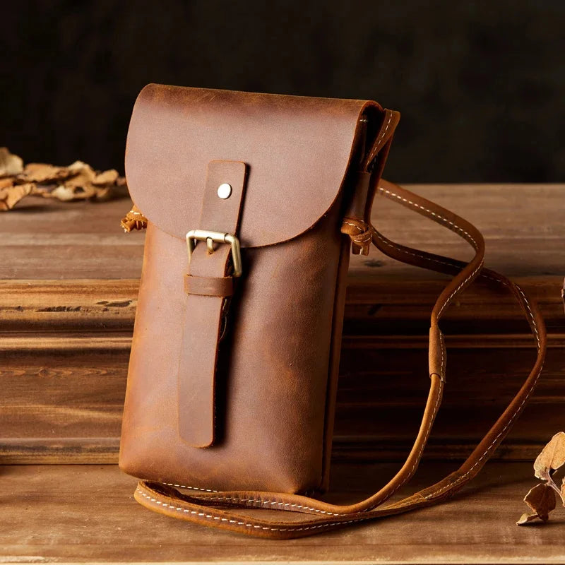 Henry | Men's Vintage Leather Mini Crossbody Sling Bag