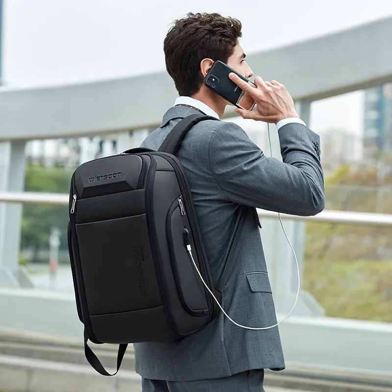 Logan | Men's Large Capacity Travel Hiking Rucksack Laptop Backpack with USB Charging Port