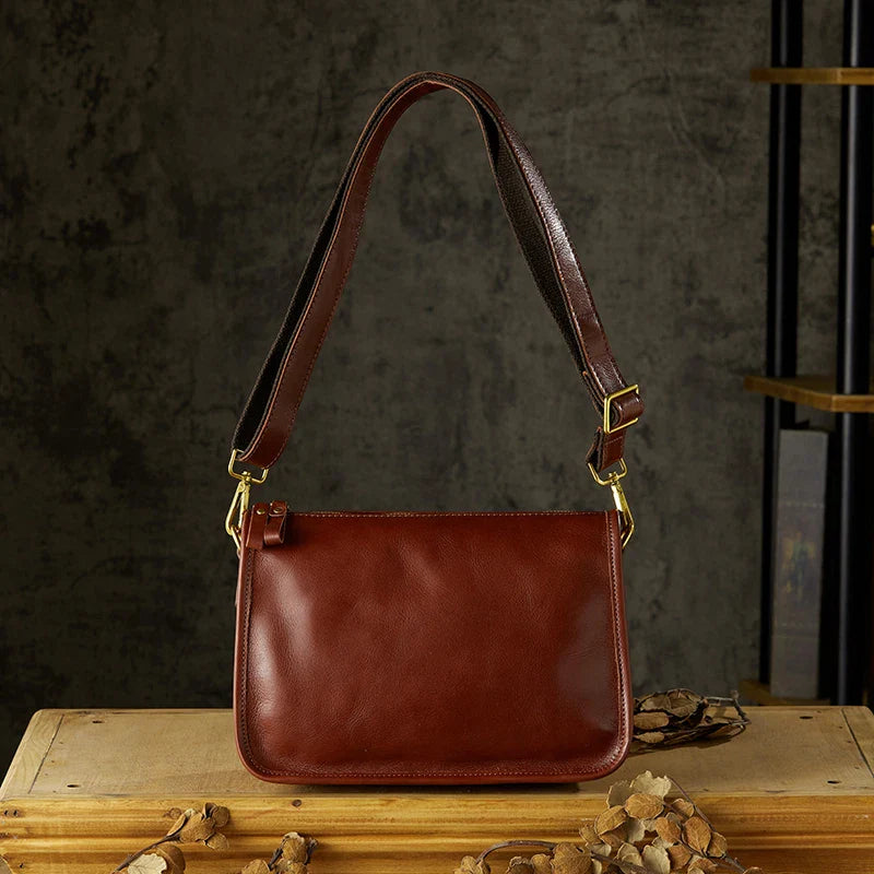 Men's Top Layer Cowhide Business Crossbody Messenger Shoulder Bag