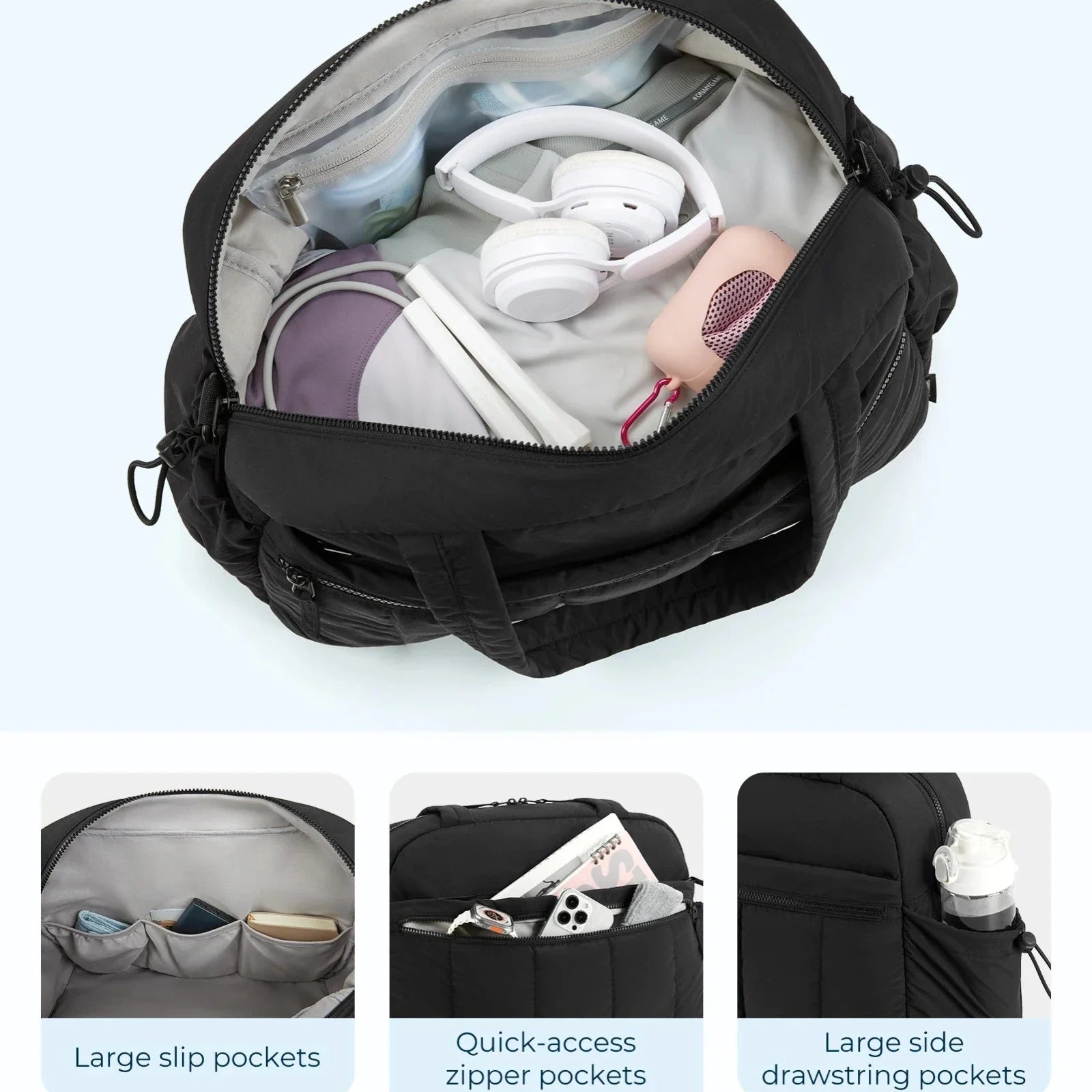 Jordan | Large Capacity Polyester Travel Sports Duffle Bag with PVC Pocket