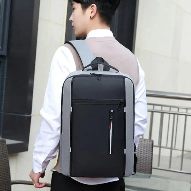 Parker | Men's Lightweight Nylon Large Travel Rucksack Laptop Backpack with USB Charging Port