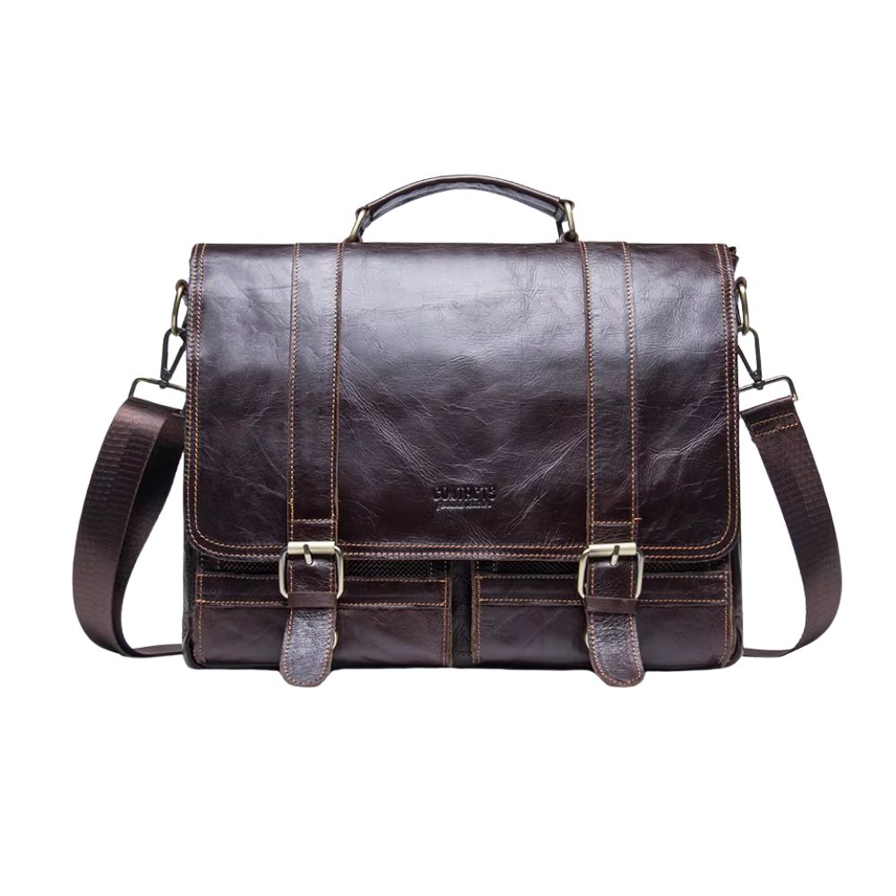 Noah | Men's Vintage Leather Laptop Briefcase Crossbody Messenger Bag