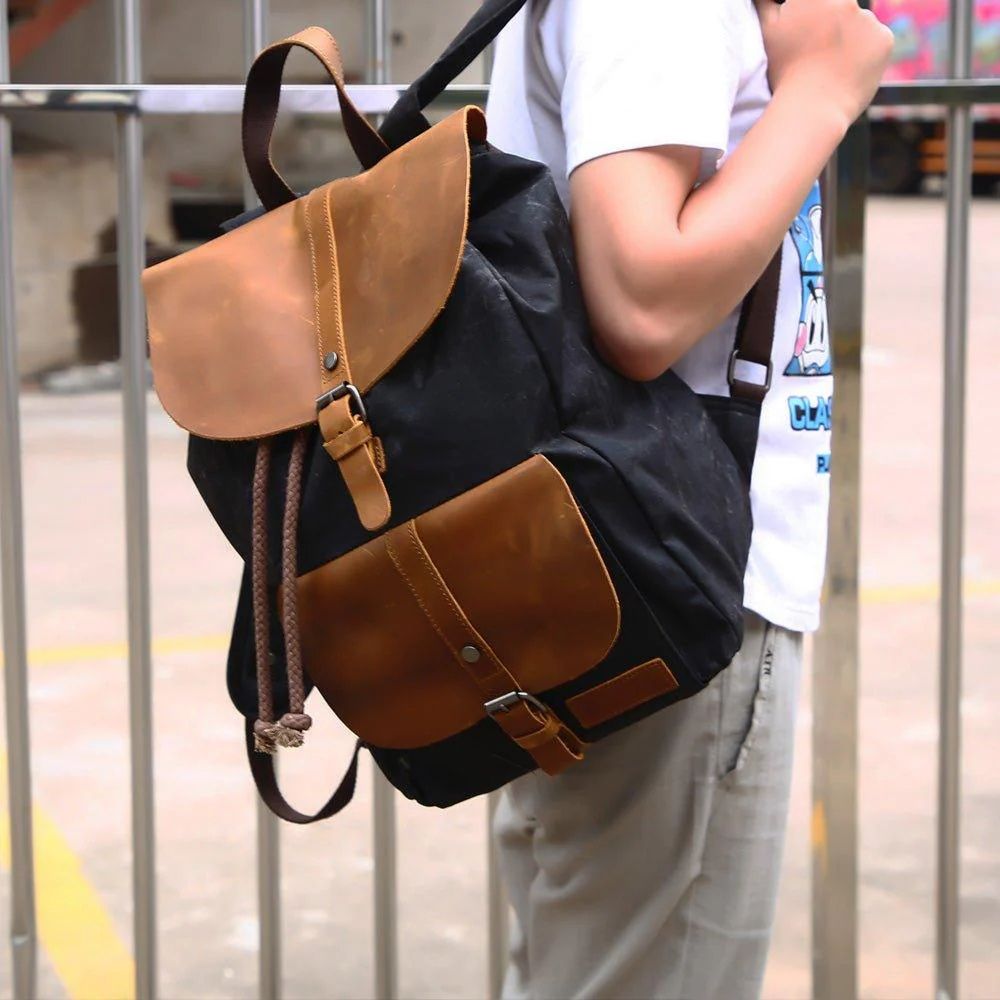 Liam | Waxed Canvas Laptop Travel Backpack