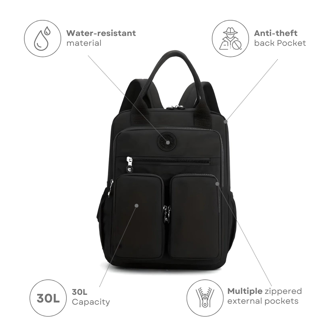 Backpack with back pocket hotsell