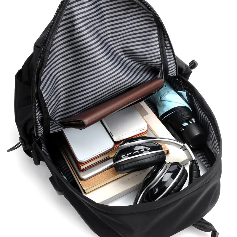 Men's Anti-Theft Waterproof Travel Backpack with USB Port