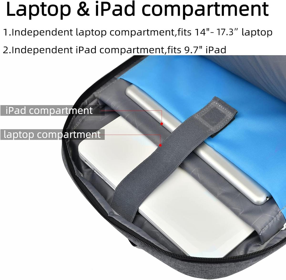 Anti-Theft Travel Laptop Backpack with USB Port and Organized Storage