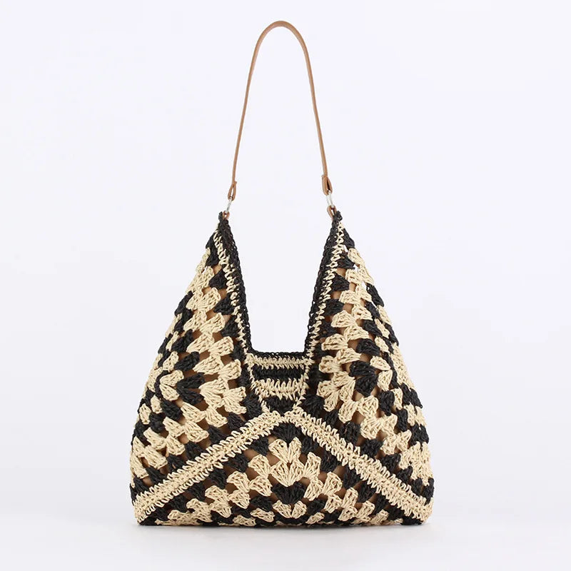 Women’s Summer Shoulder Bag Practical Woven Travel Tote