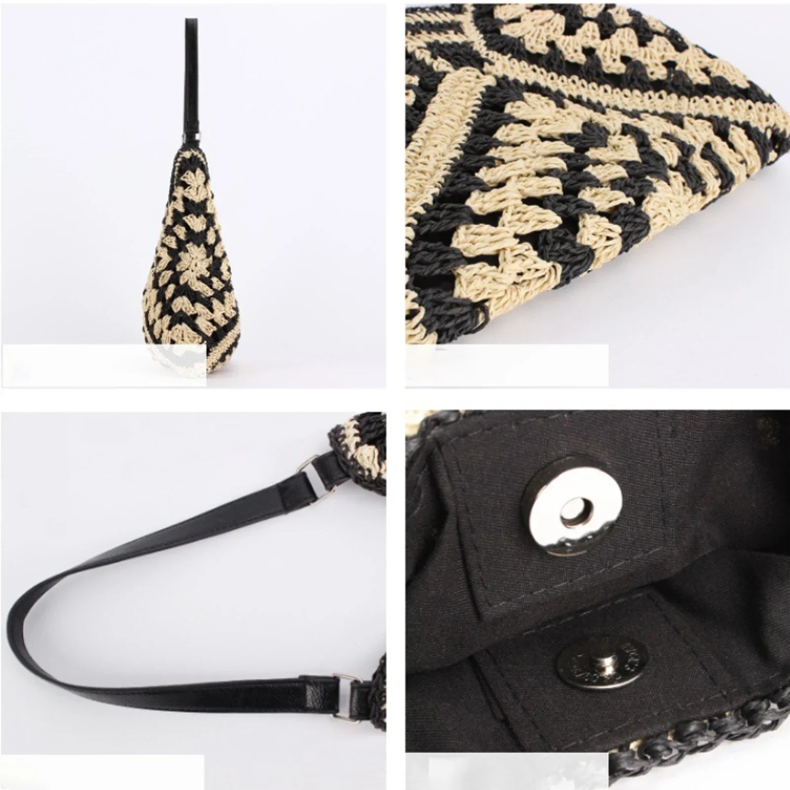 Women’s Summer Shoulder Bag Practical Woven Travel Tote