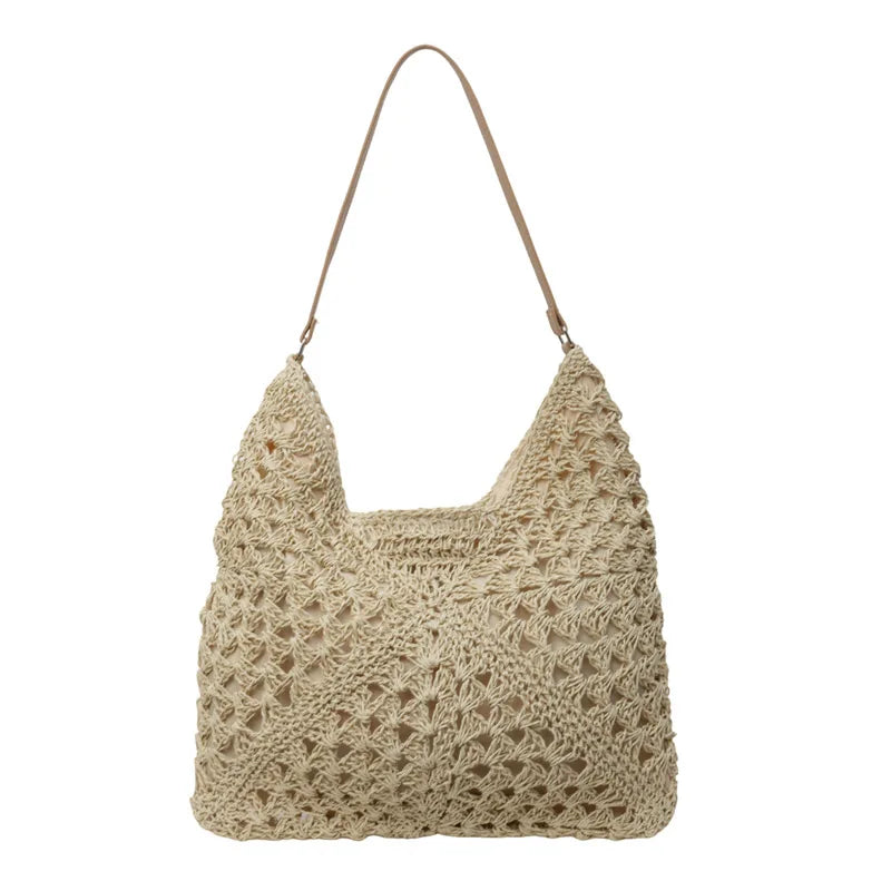 Women’s Summer Shoulder Bag Practical Woven Travel Tote