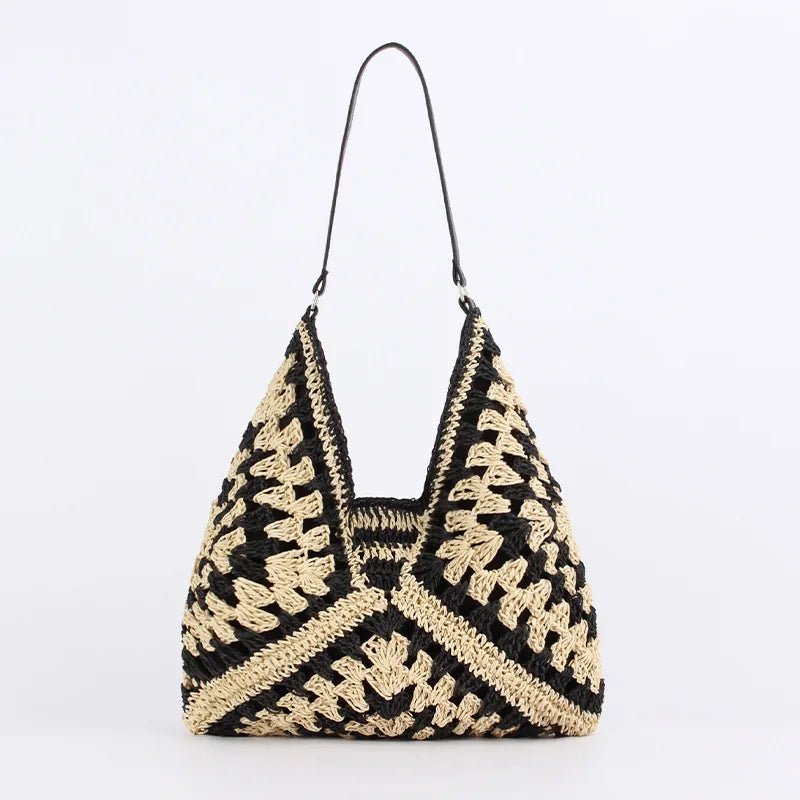 Women’s Summer Shoulder Bag Practical Woven Travel Tote