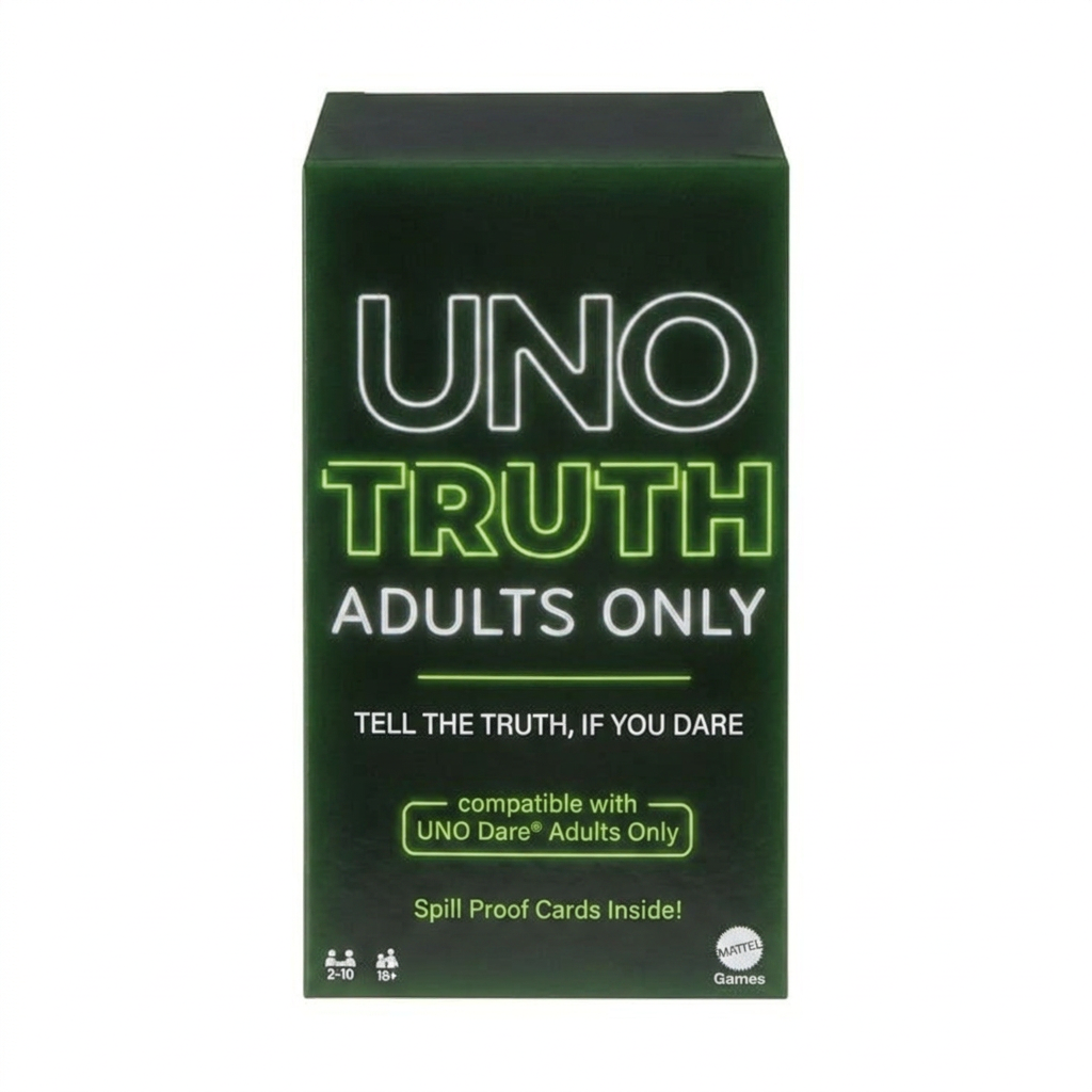 UNO Truth Adults Only Card Game, 4-Level Raciness Play, Bold Truth Questions Card Game for Adult Game Night, Perfect for Travel, Dorm, Camping and Party, Fun Icebreaker Game for Friends and Couples