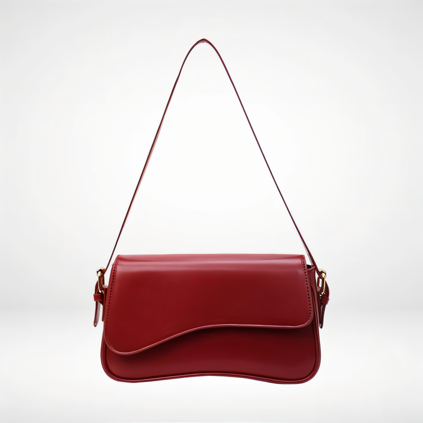 Women’s Curved Flap Bag with Adjustable Shoulder Strap