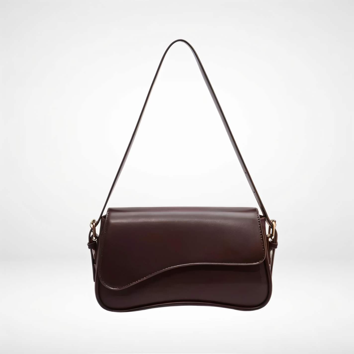 Women’s Curved Flap Bag with Adjustable Shoulder Strap
