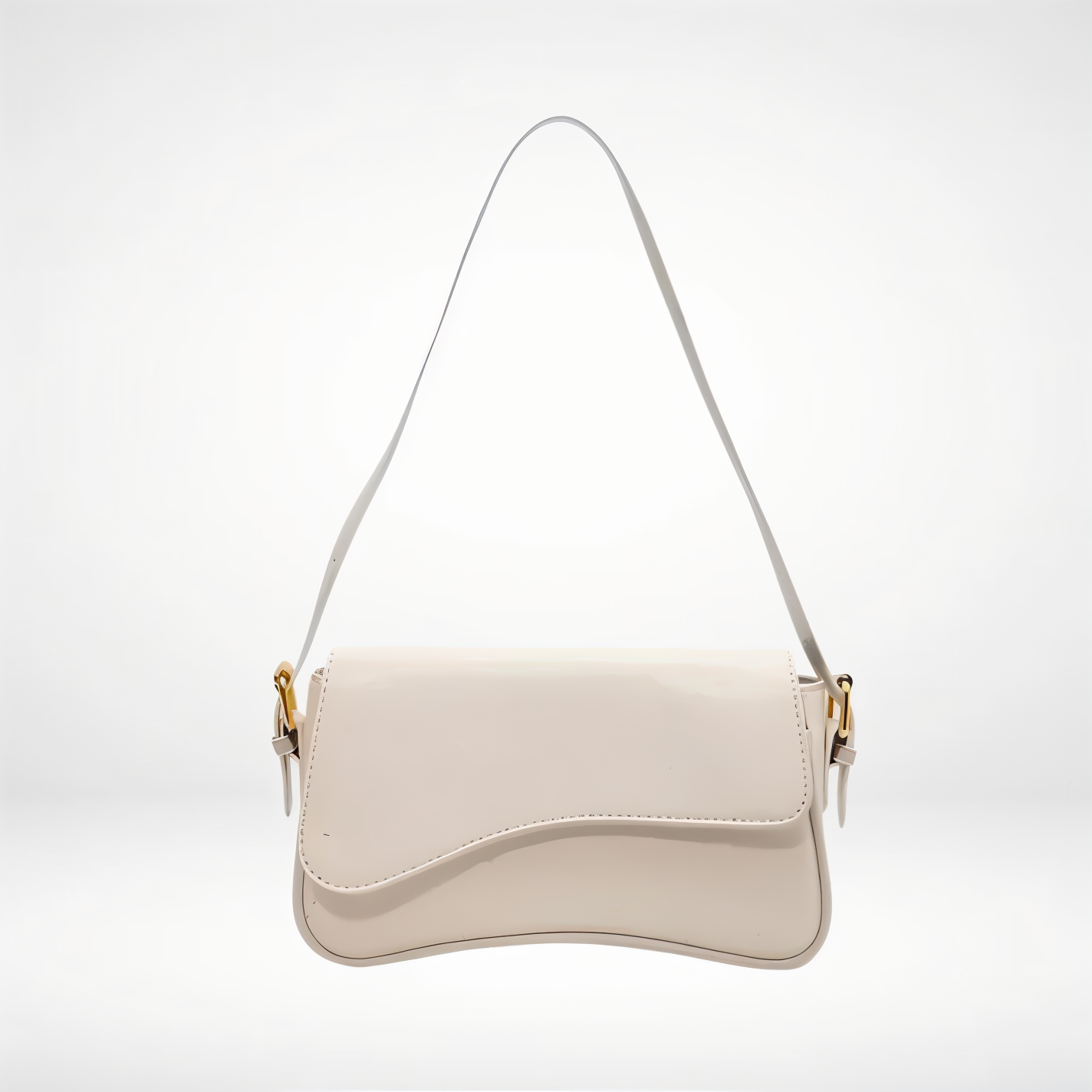 Women’s Curved Flap Bag with Adjustable Shoulder Strap