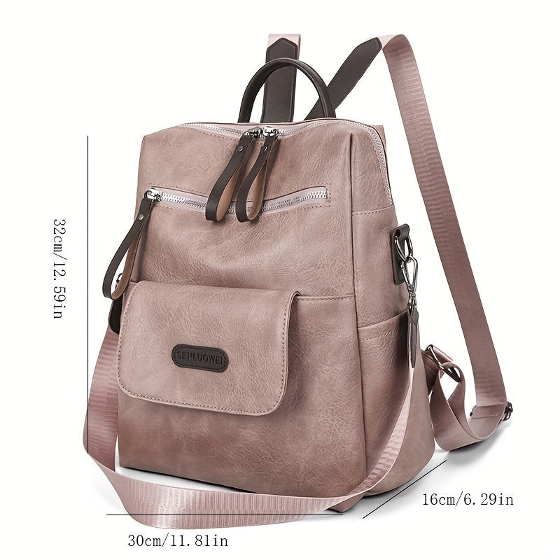 Chloe | Anti-Theft Leather Travel Backpack