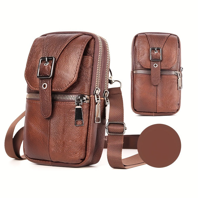 Men's Genuine Leather Anti-Theft Crossbody Bag