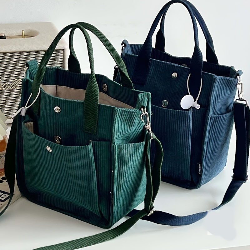 Women's Striped Corduroy Crossbody Bag
