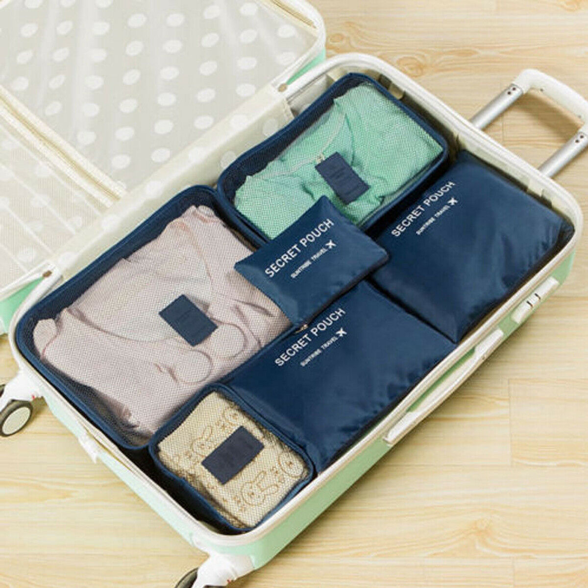 6-Piece Luggage Packing Organizer Set for Space Saving Travel