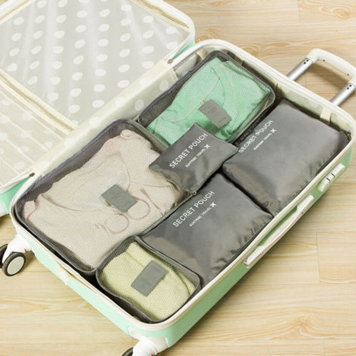 6-Piece Luggage Packing Organizer Set for Space Saving Travel