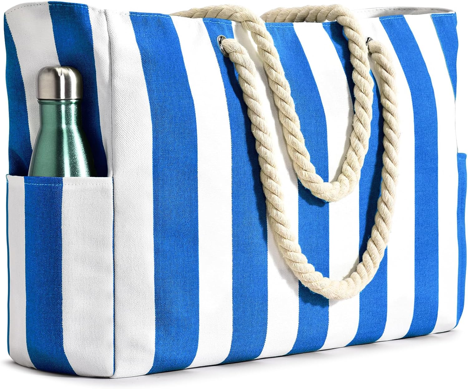 Oversized Waterproof Sandproof Beach Tote Bag With Secure Zipper Top