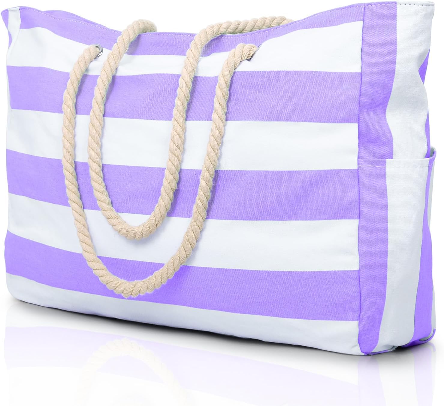 Oversized Waterproof Sandproof Beach Tote Bag With Secure Zipper Top