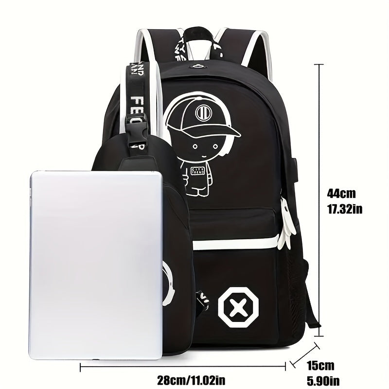 Kurt | Kids Large Capacity Waterproof Backpack & Crossbody Bag Set
