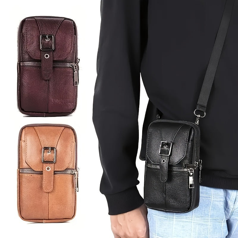 Men's Genuine Leather Anti-Theft Crossbody Bag