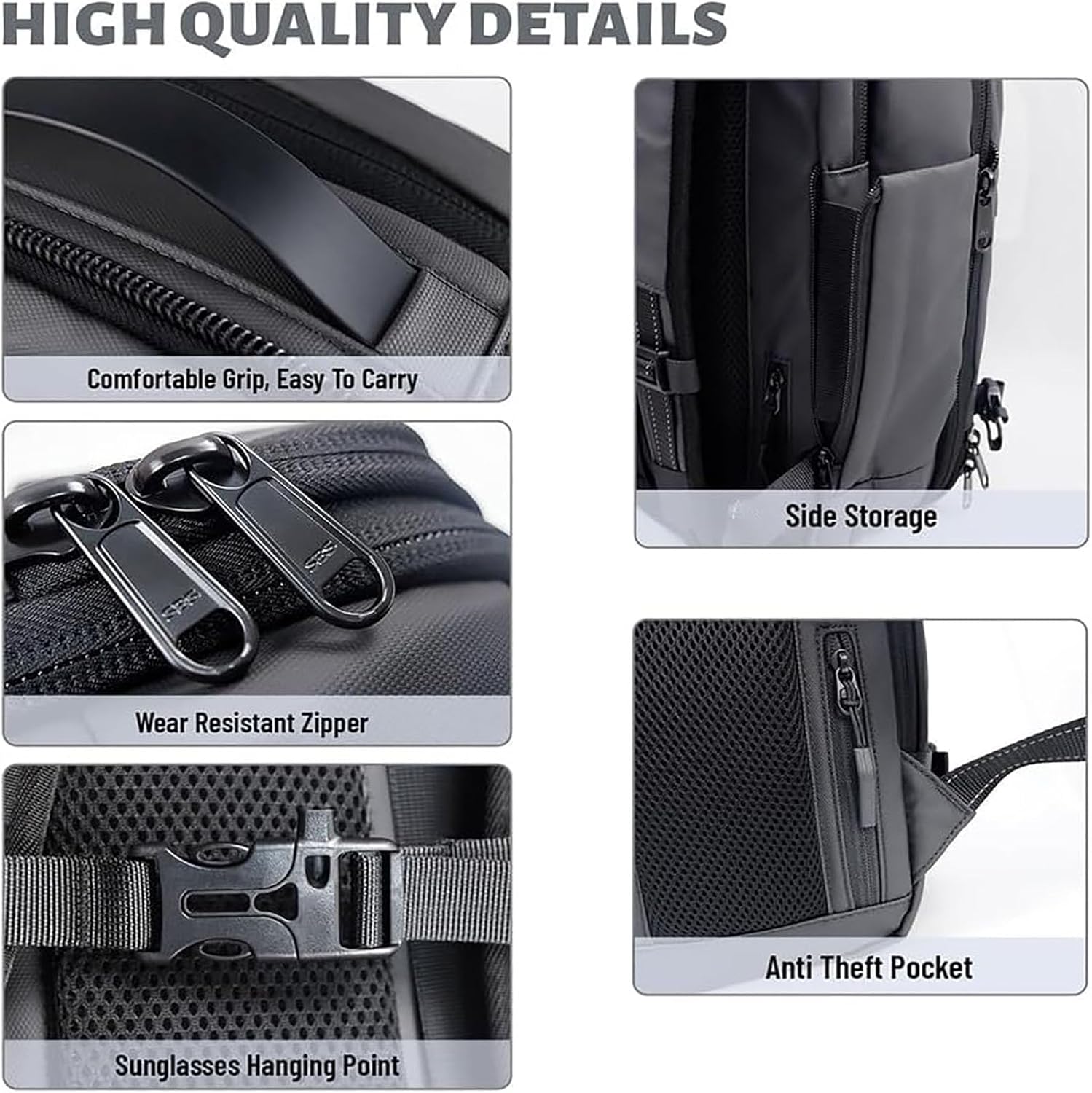 Expandable Compression Travel Backpack with Anti-Theft Lock & Wet Pocket