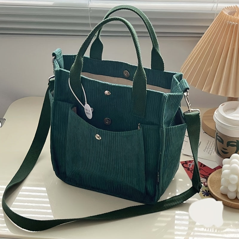 Women's Striped Corduroy Crossbody Bag