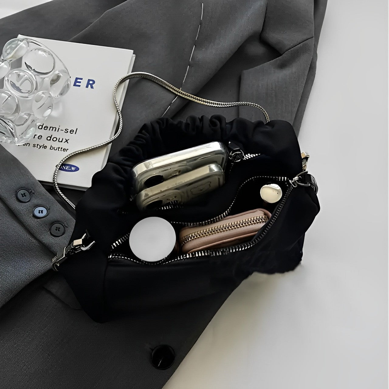 Sophia | Women's Cloud Ruched Crossbody Sling Handbag